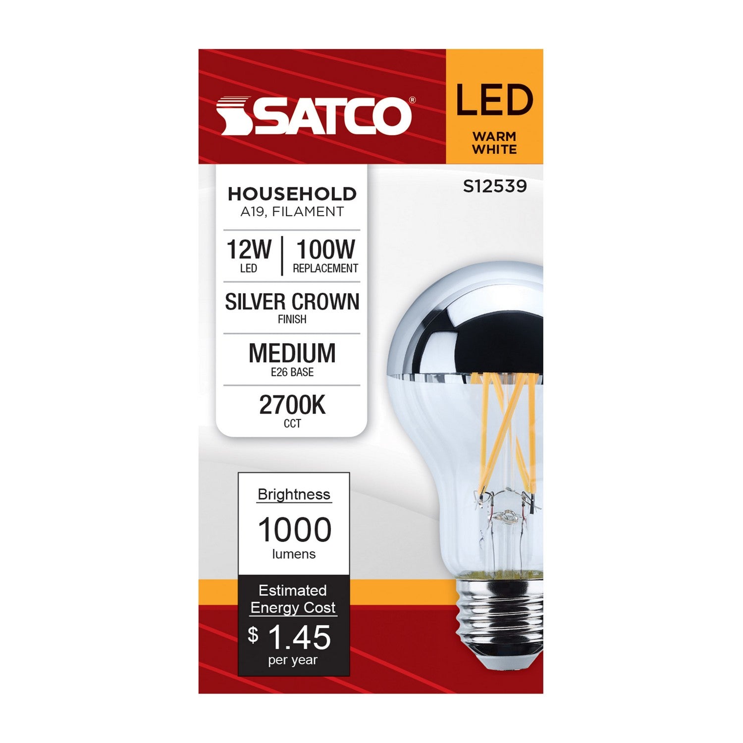 Satco - S12539 - Light Bulb - Silver