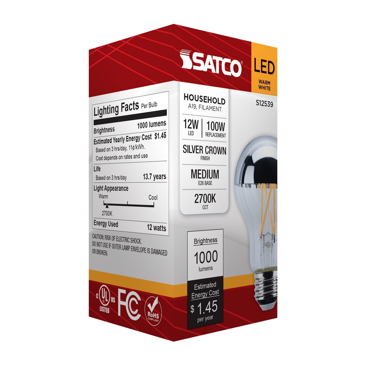 Satco - S12539 - Light Bulb - Silver