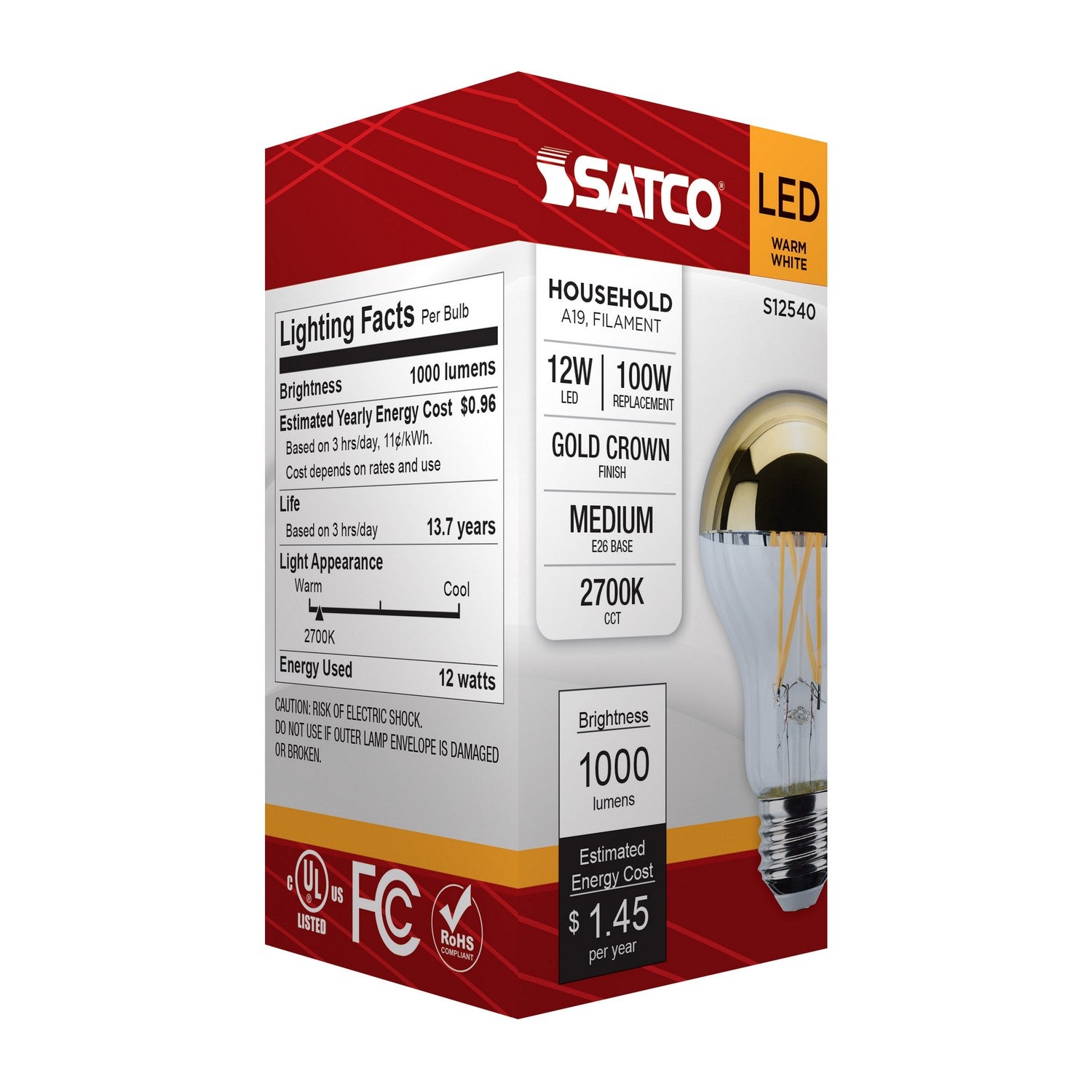 Satco - S12540 - Light Bulb - Gold