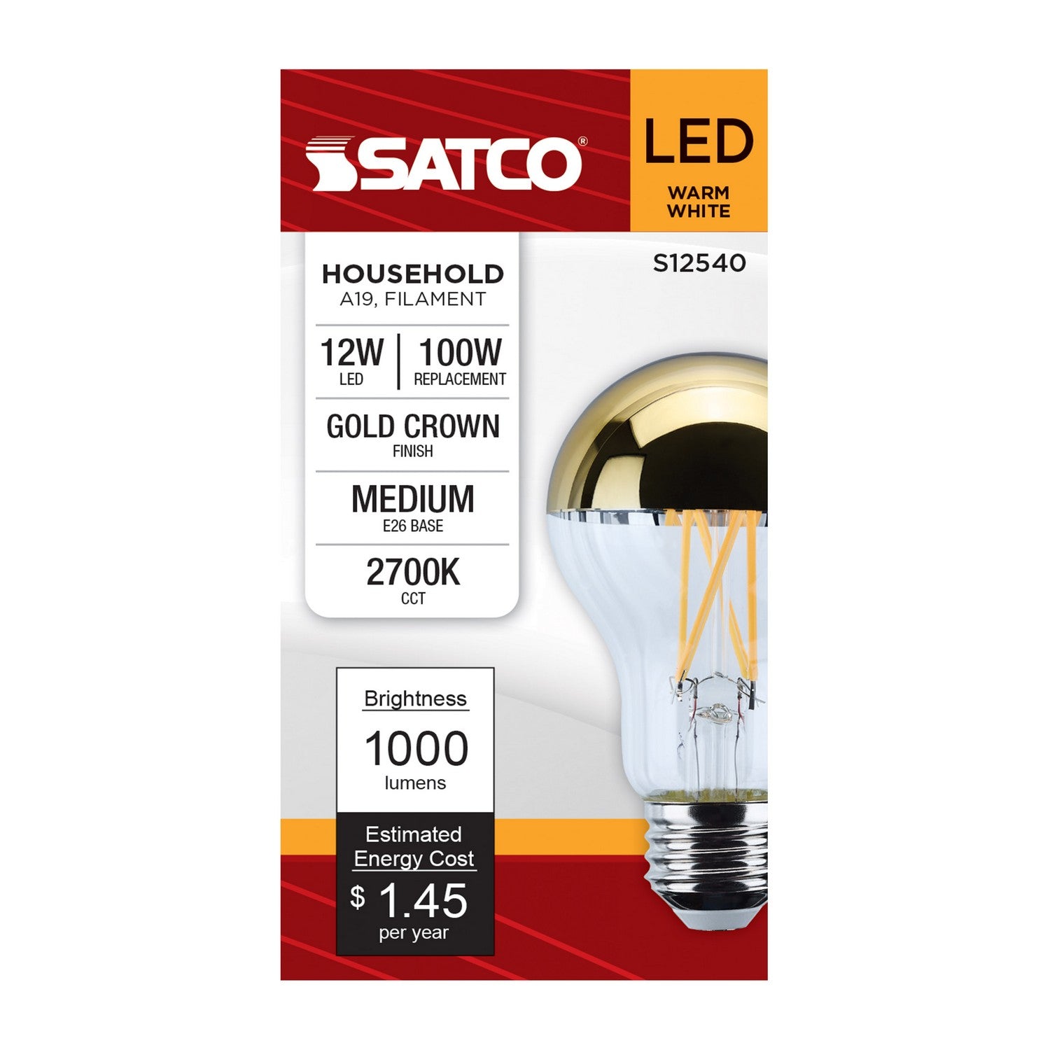 Satco - S12540 - Light Bulb - Gold