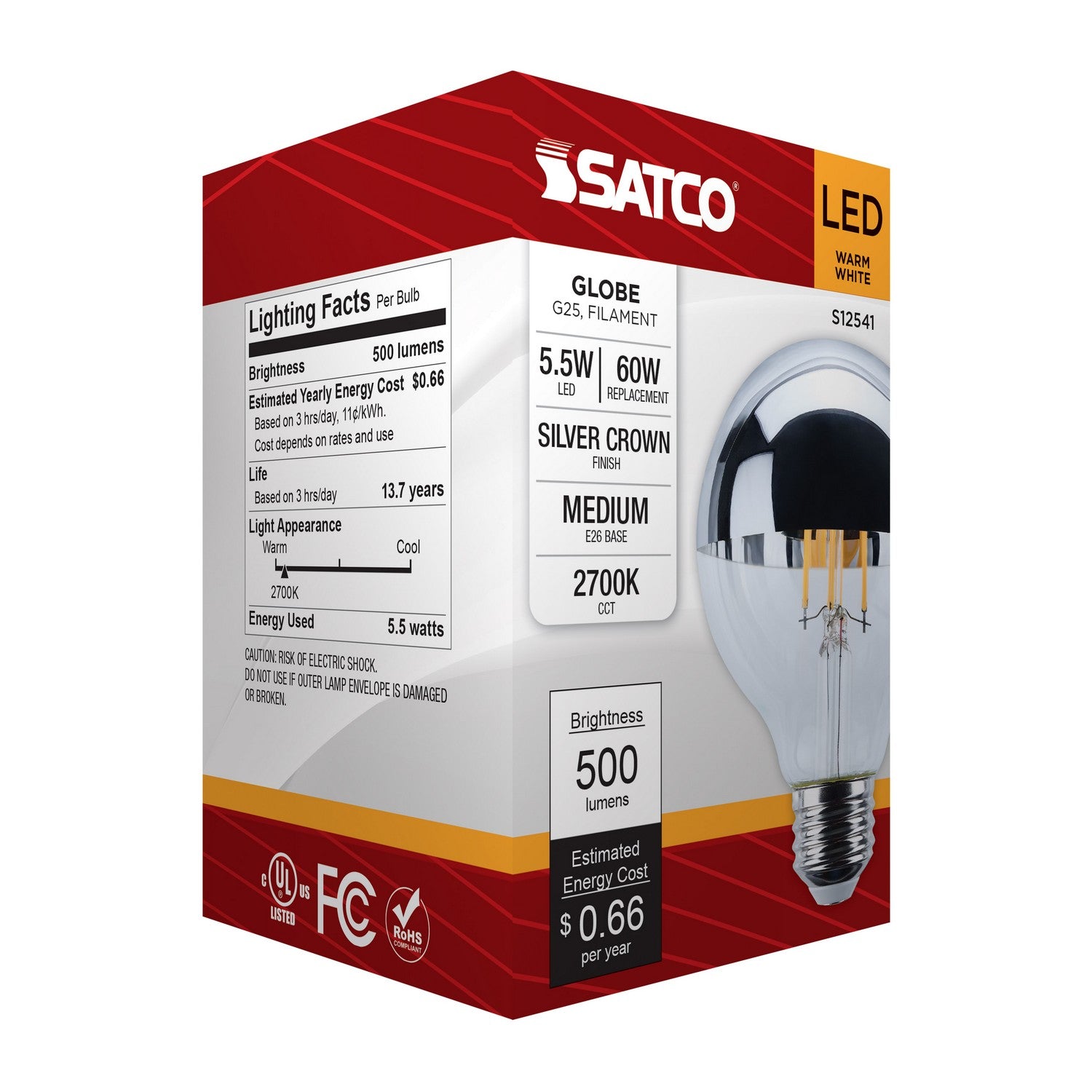 Satco - S12541 - Light Bulb - Silver
