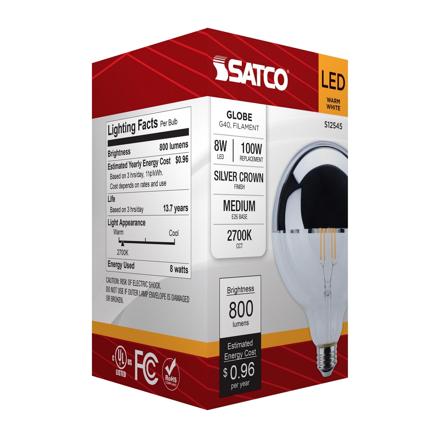 Satco - S12545 - Light Bulb - Silver