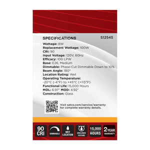 Satco - S12545 - Light Bulb - Silver