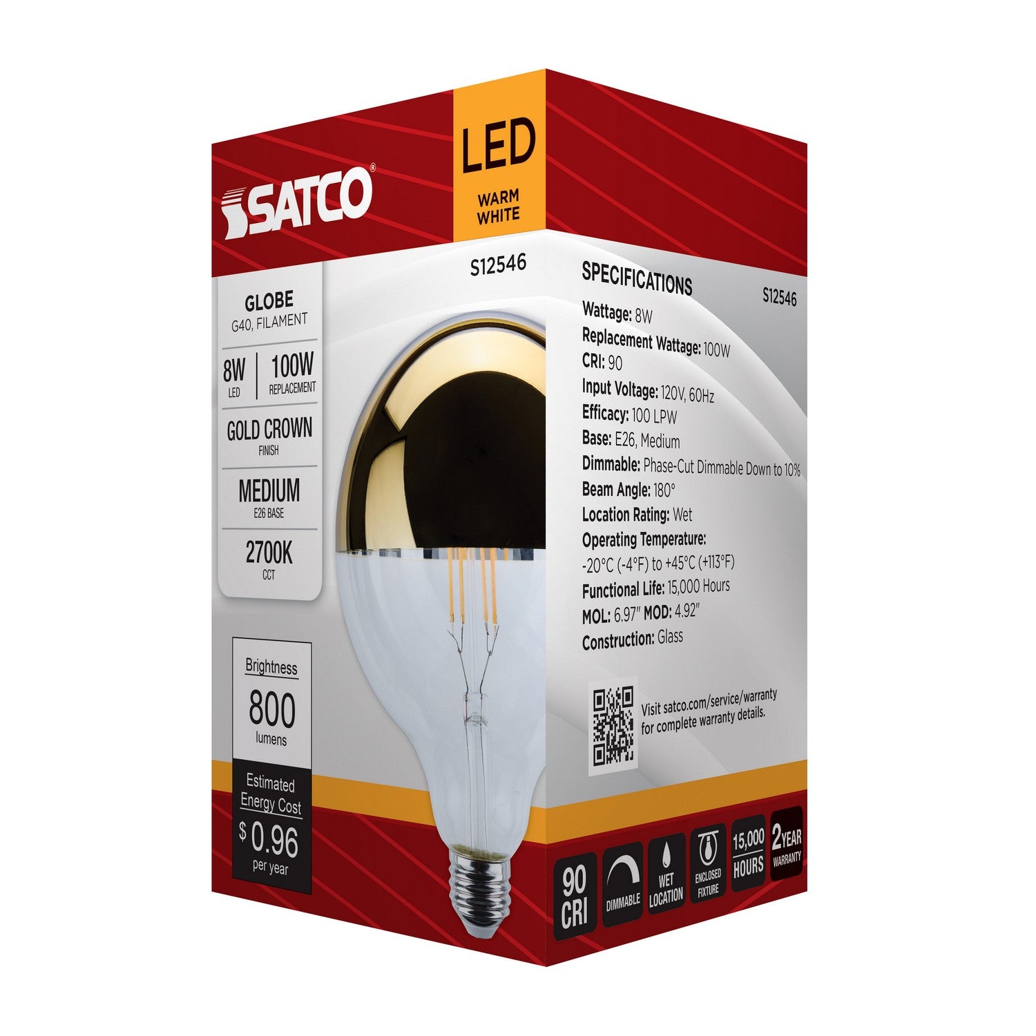 Satco - S12546 - Light Bulb - Gold