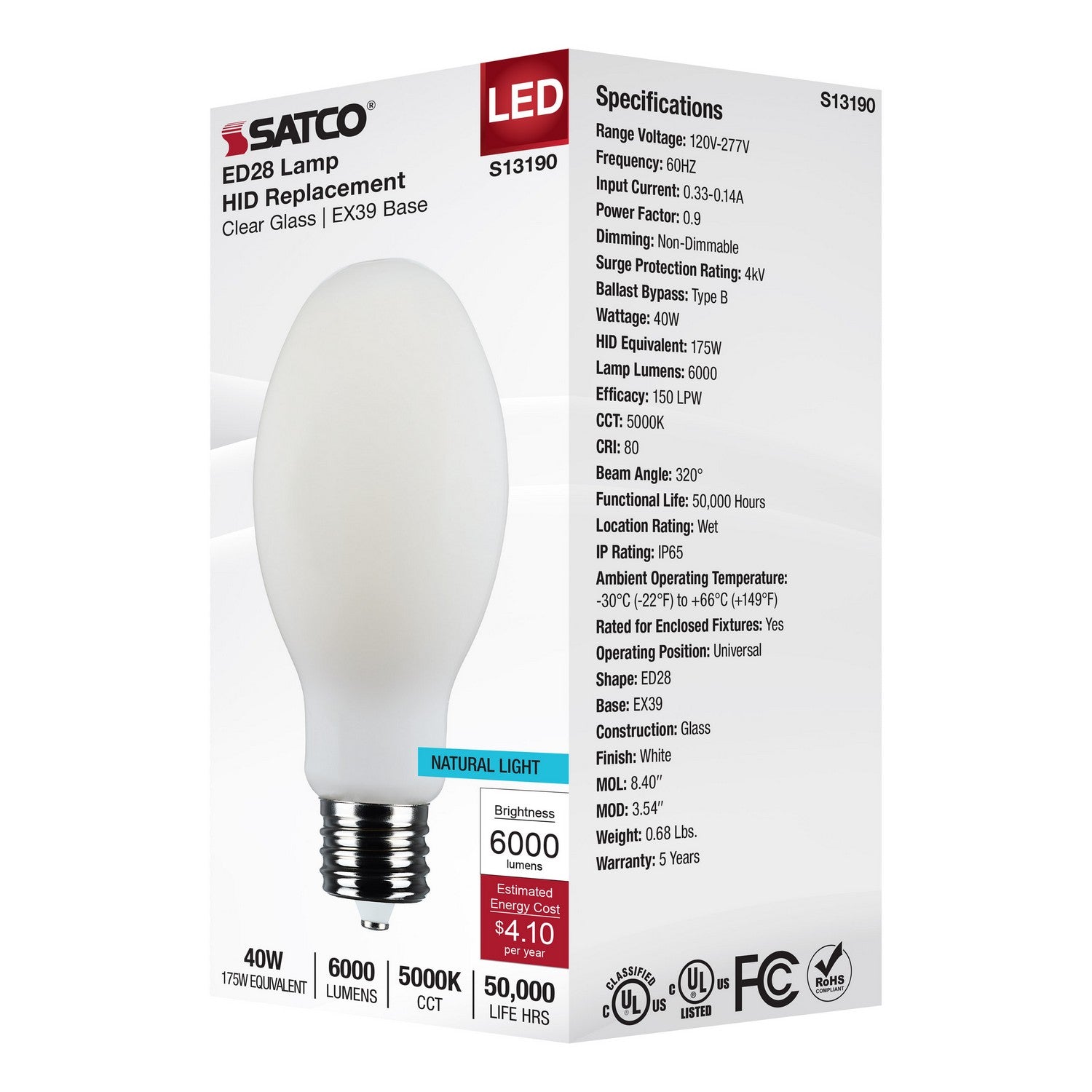 Satco - S13190 - Light Bulb - White