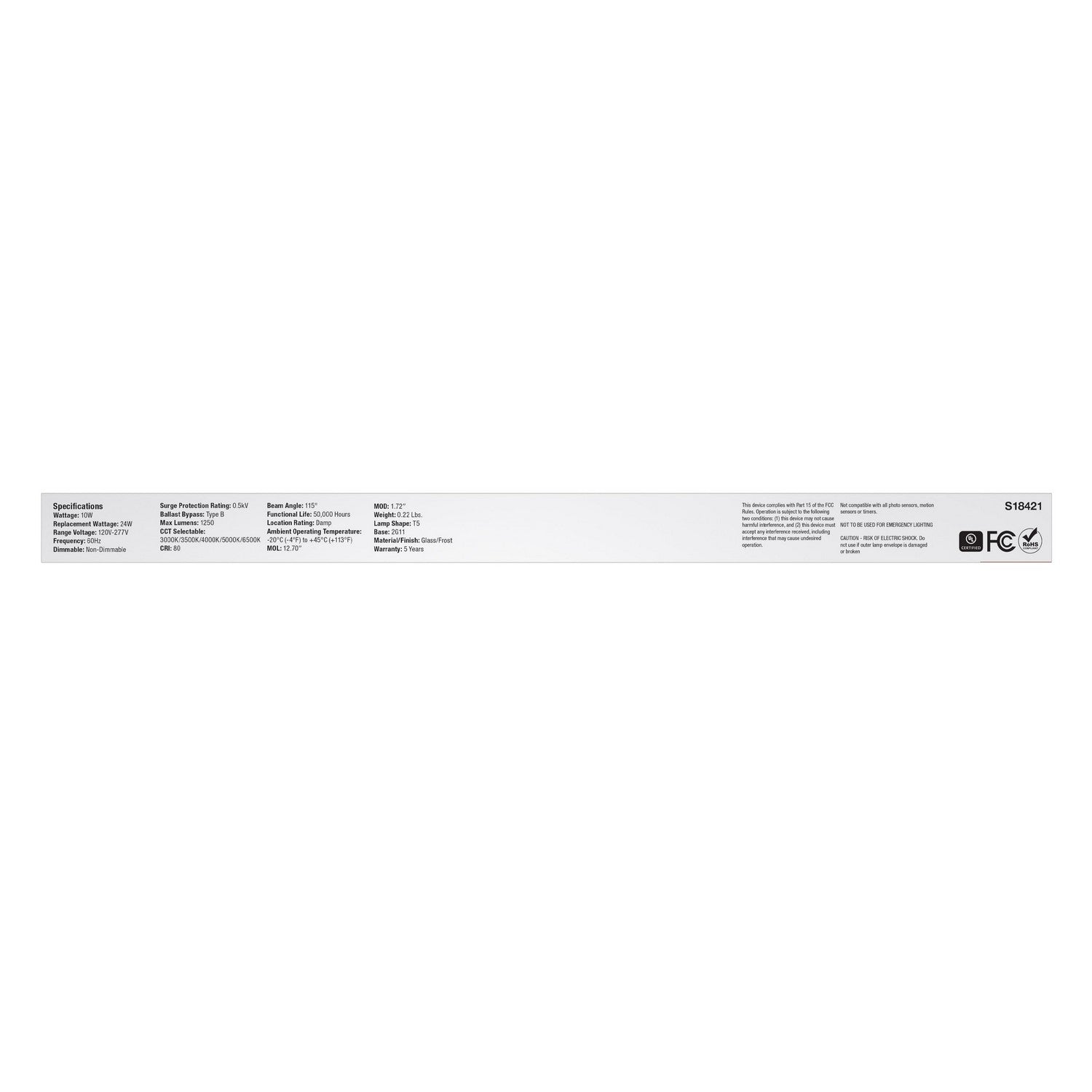 Satco - S18421 - Light Bulb - Frost