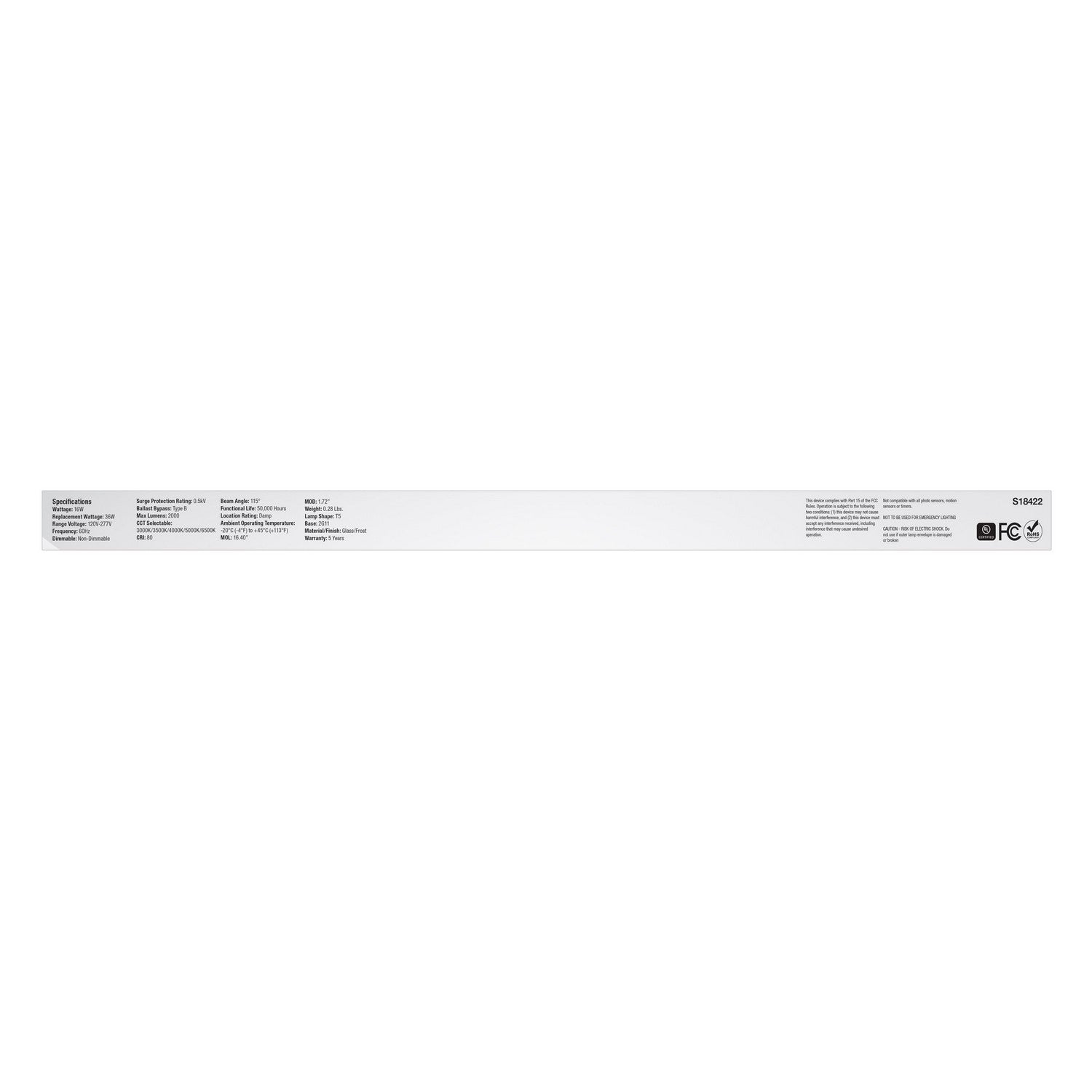 Satco - S18422 - Light Bulb - Frost
