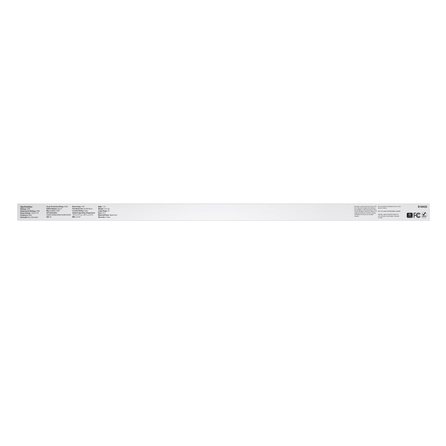 Satco - S18423 - Light Bulb - Frost