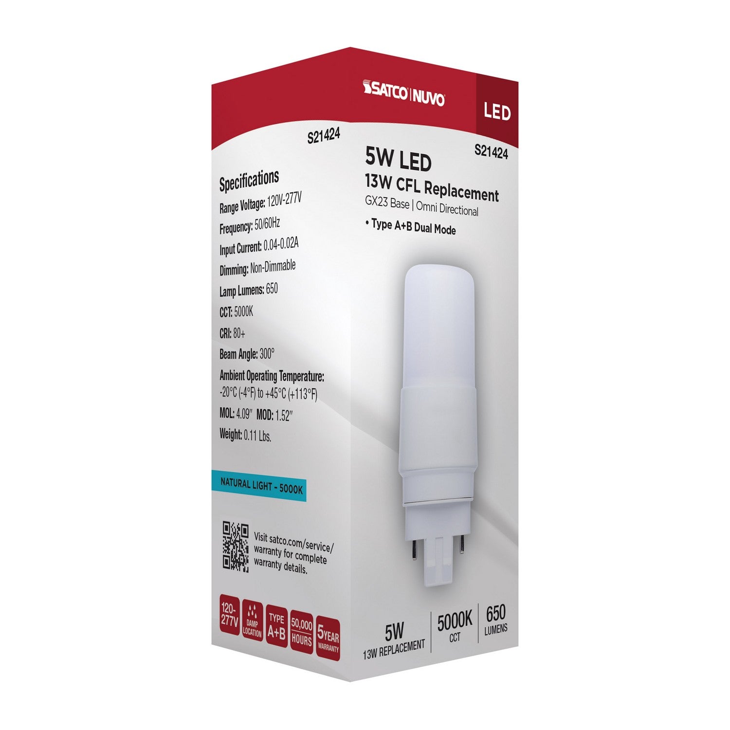 Satco - S21424 - Light Bulb - Frost