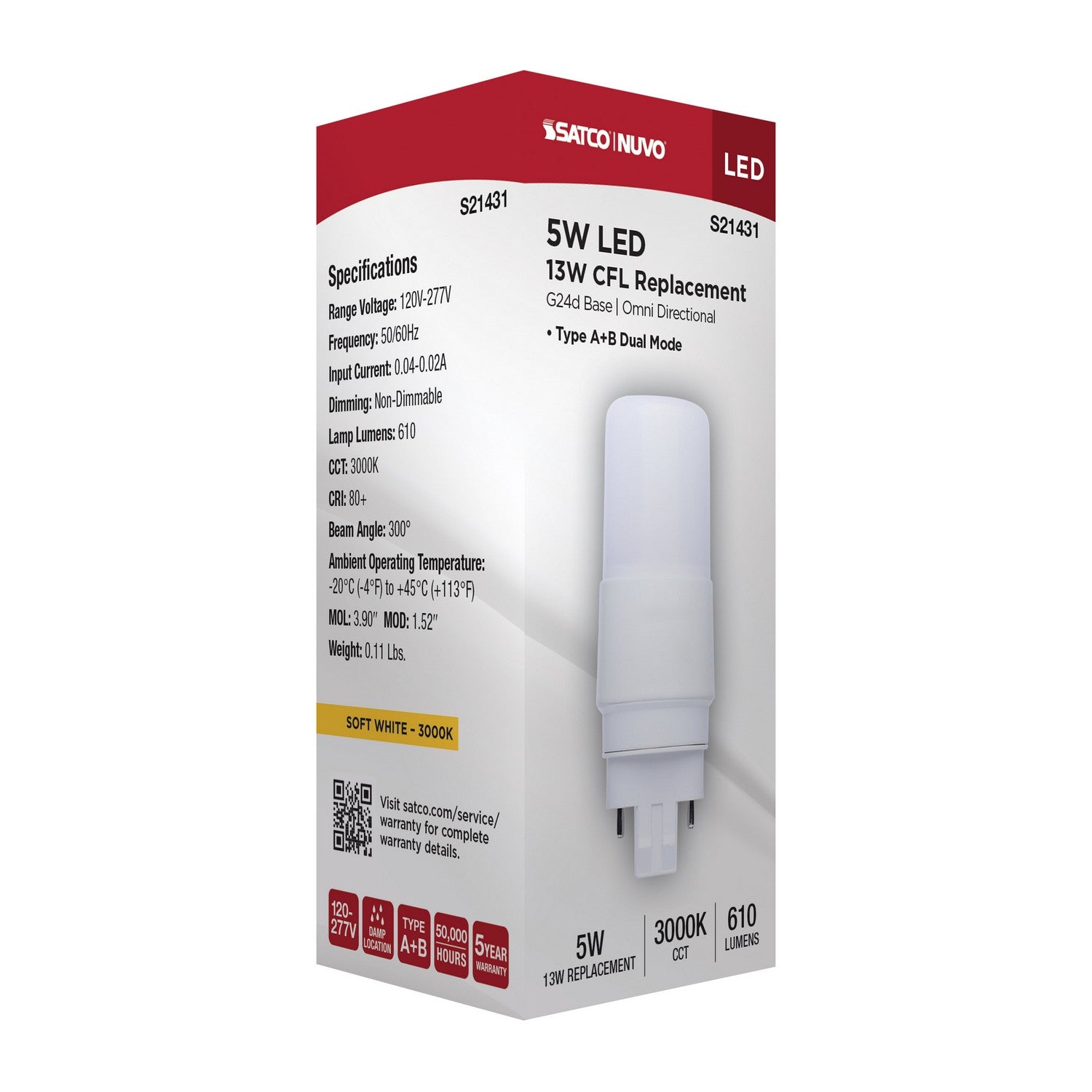 Satco - S21431 - Light Bulb - Frost