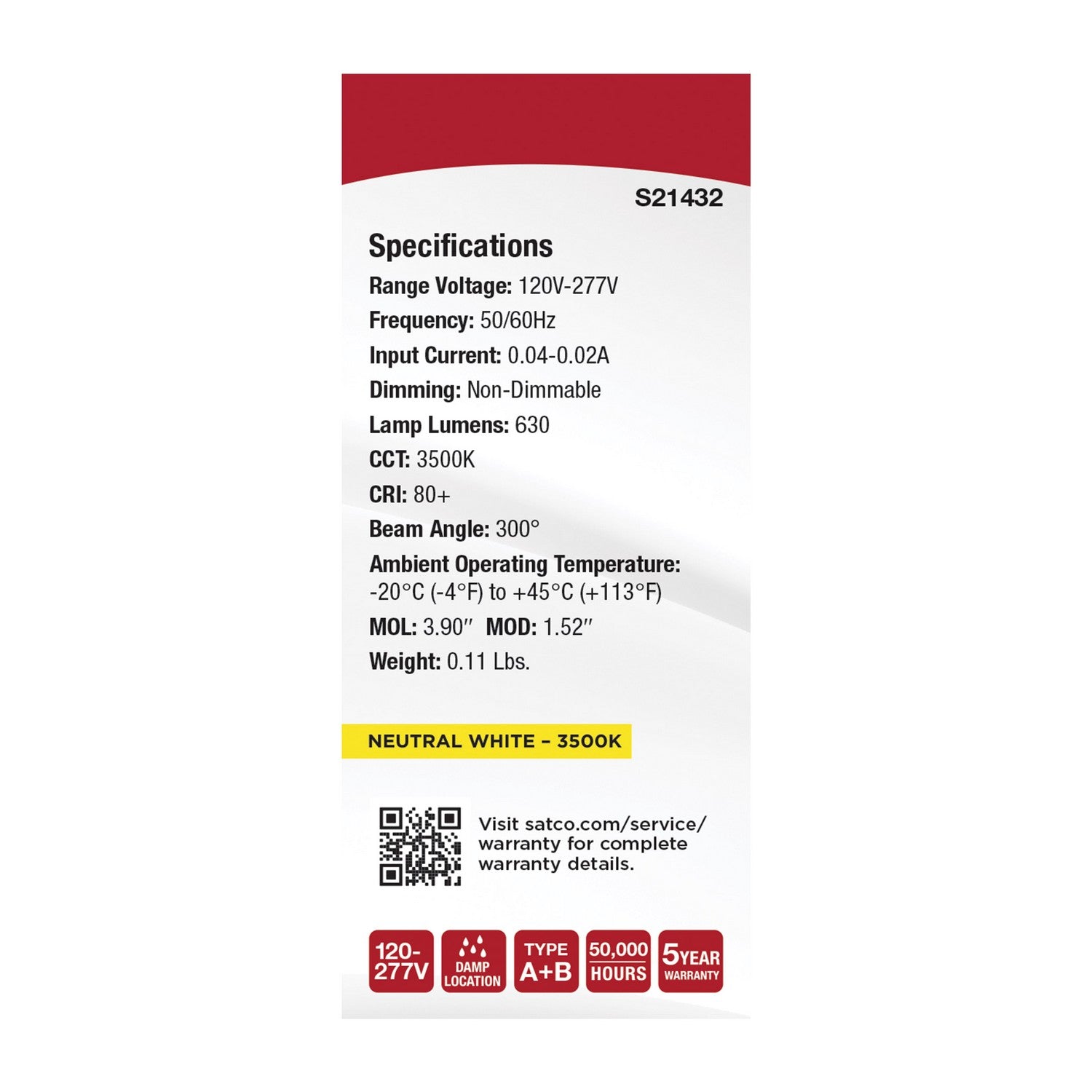 Satco - S21432 - Light Bulb - Frost
