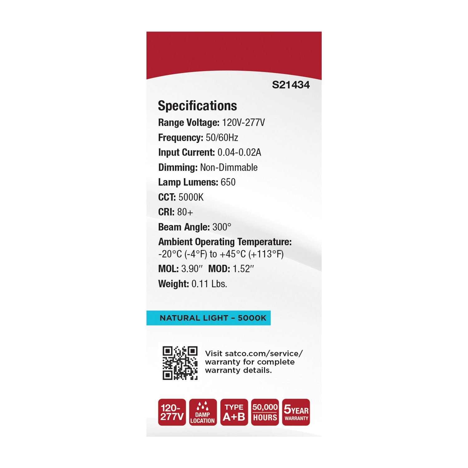 Satco - S21434 - Light Bulb - Frost