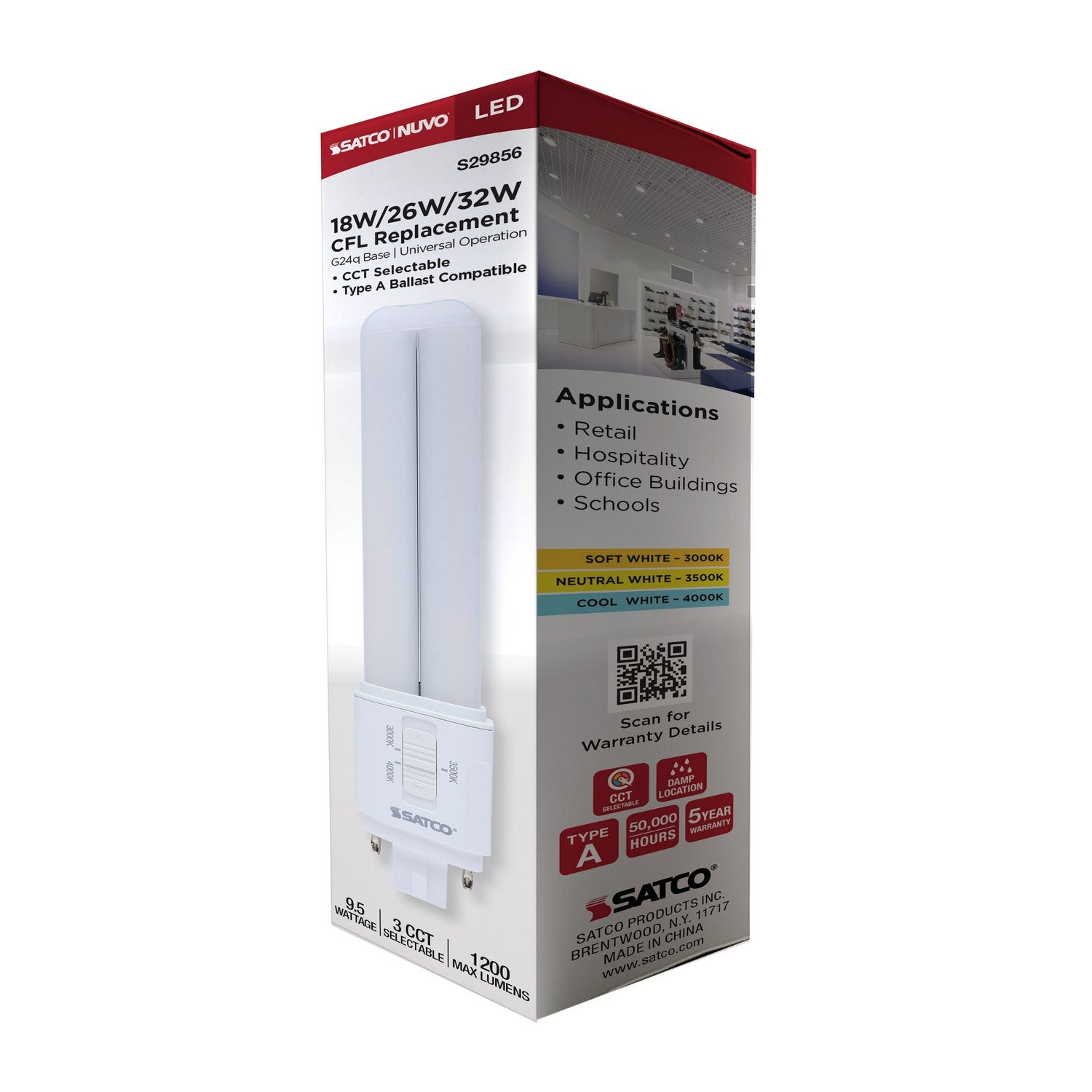 Satco - S29856 - Light Bulb - Frost