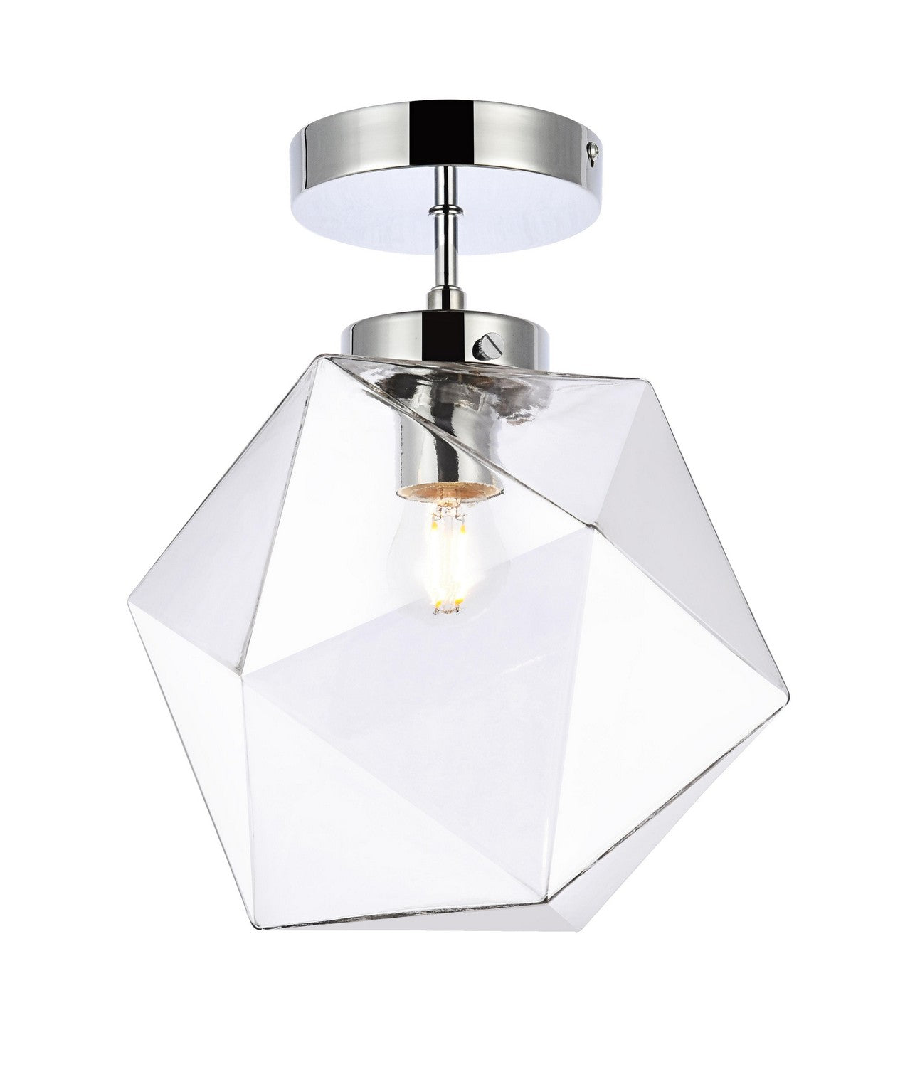 Elegant Lighting - LD2346C - One Light Flush Mount - Lawrence - Chrome and Clear