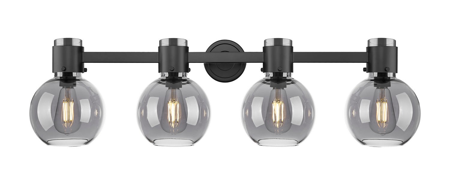 Innovations - 464-4W-BK-G464B-7SM - Four Light Bath Vanity - Downtown Urban - Matte Black