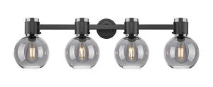 Innovations - 464-4W-BK-G464B-7SM - Four Light Bath Vanity - Downtown Urban - Matte Black