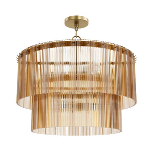 Hunter - 13144 - Six Light Chandelier - Ontario - Luxe Gold