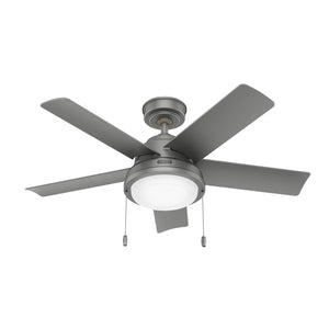 Hunter - 51440 - 44" Ceiling Fan - Seawall - Matte Silver