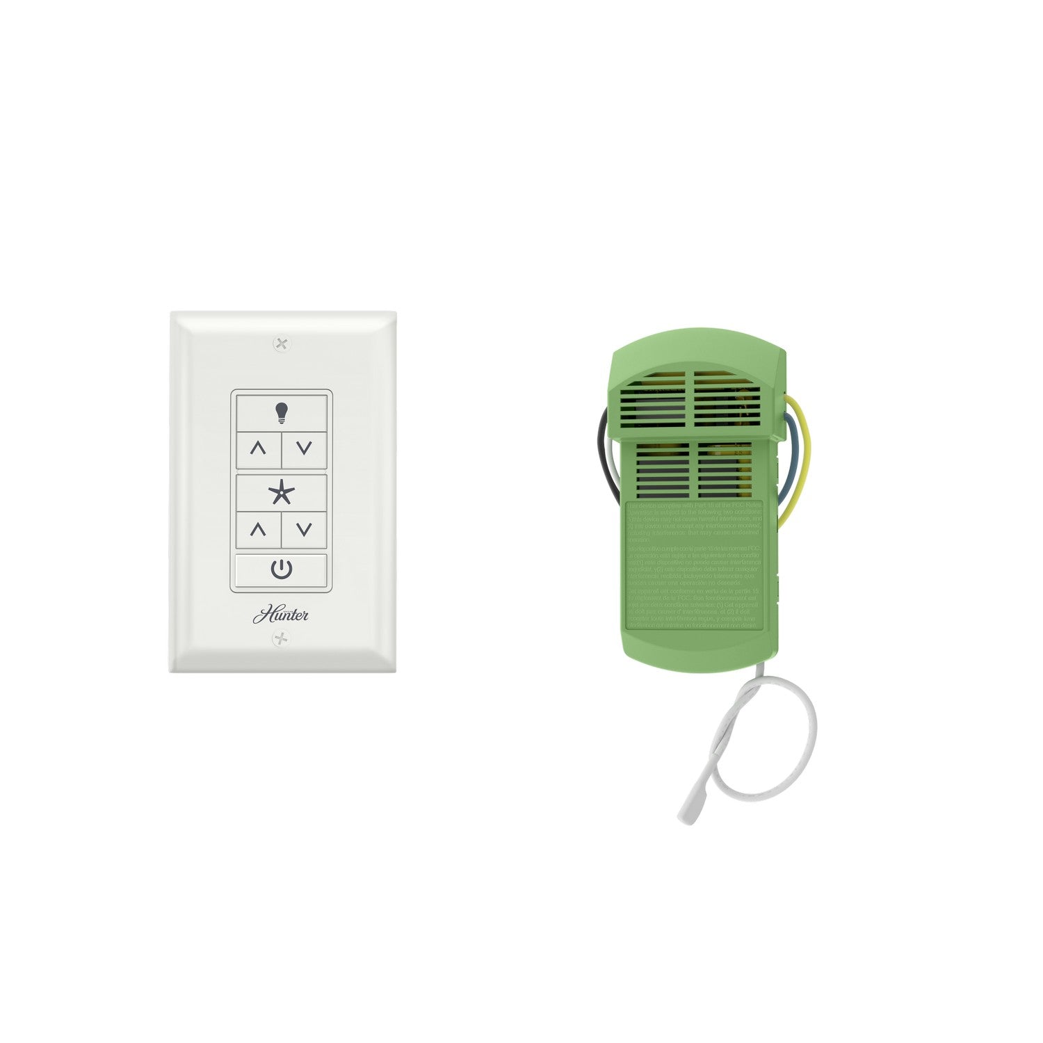 Hunter - 99771 - Universal Fan-Light Wall Control with Receiver - White