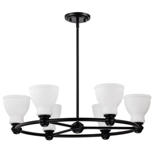 Nuvo Lighting - 60-8027 - Six Light Chandelier - Russel - Matte Black