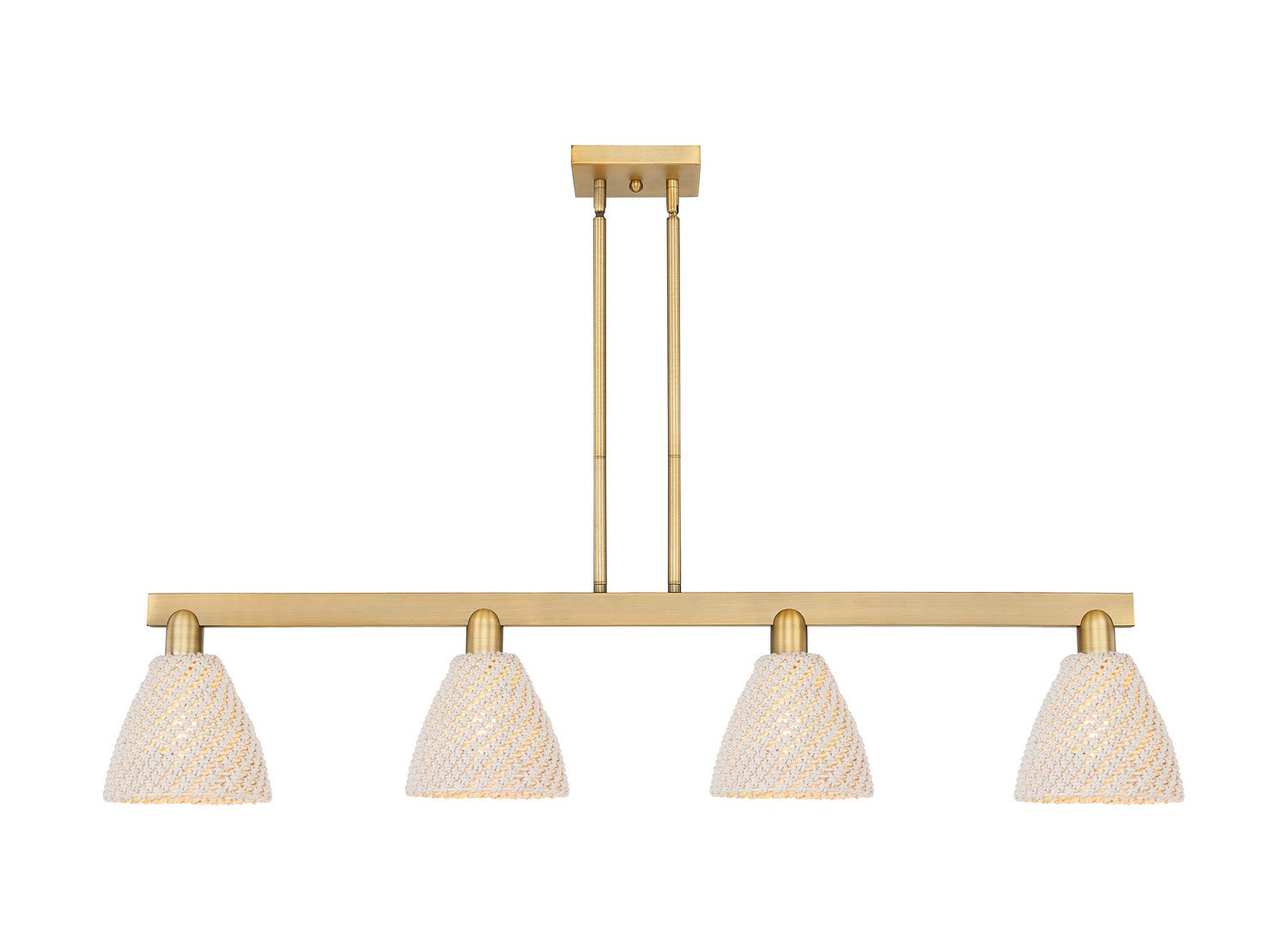Innovations - 716-6CR-BB-NBD-75-NAT - Six Light Chandelier - Arcadia - Brushed Brass