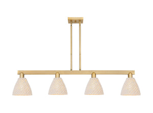 Innovations - 716-6CR-BB-NBD-75-NAT - Six Light Chandelier - Arcadia - Brushed Brass