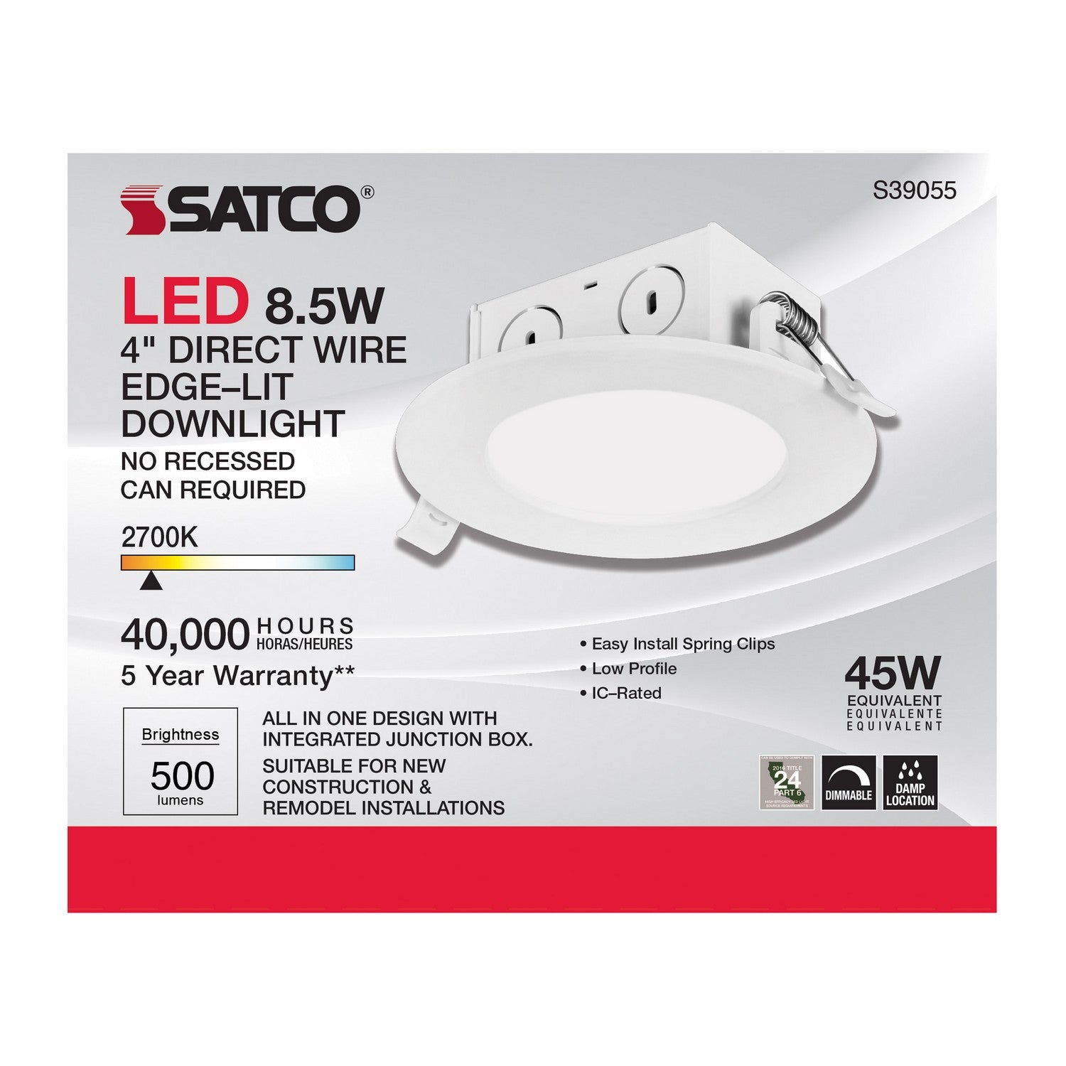 Satco - S39055 - LED Downlight - White
