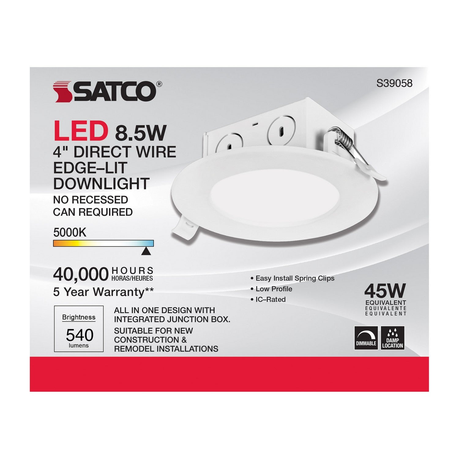 Satco - S39058 - LED Downlight - White