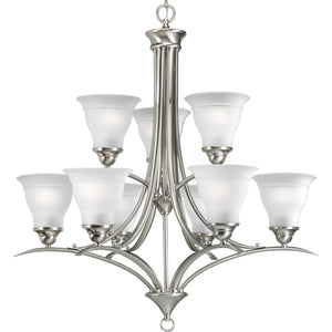 Progress Lighting - P4329-09 - Nine Light Chandelier - Trinity - Brushed Nickel