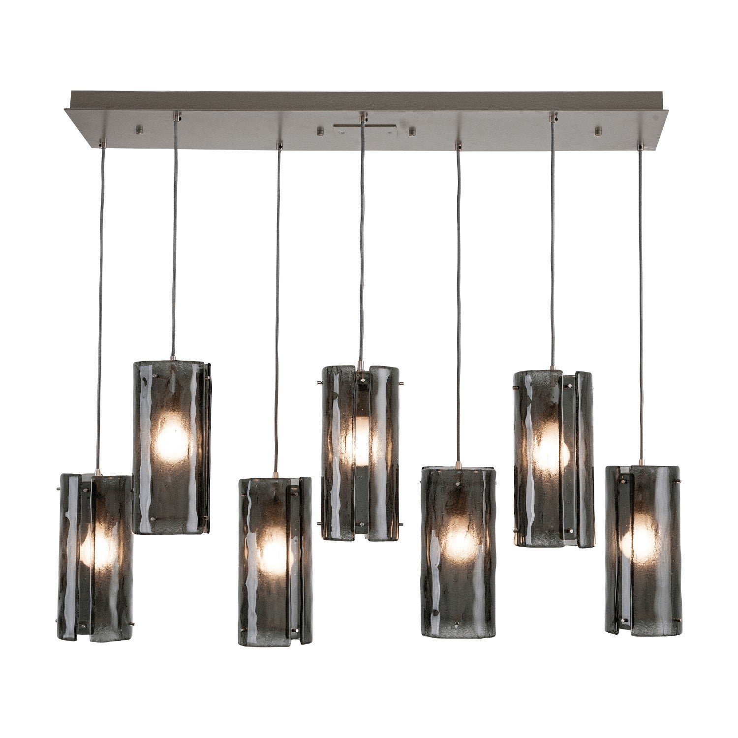 Hammerton Studio - PLB0044-09-FB-FG-C01-E2 - Nine Light Pendant - Textured Glass - Flat Bronze
