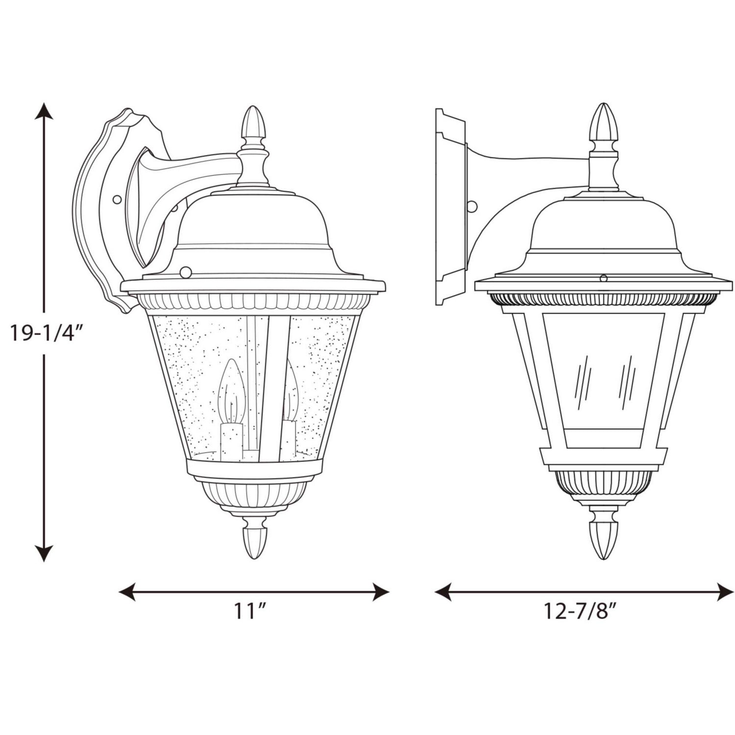 Progress Lighting - P5864-31 - Two Light Wall Lantern - Westport - Textured Black