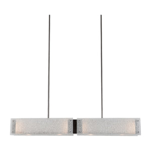 Hammerton Studio - PLB0044-44-GB-FG-001-L1 - LED Linear Suspension - Textured Glass - Gilded Brass