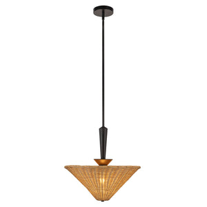 Alora - PD497016MBRA - One Light Pendant - Bridgette - Matte Black/Rattan