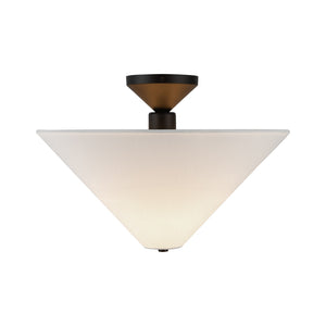 Alora - SF497016MBWL - One Light Semi-Flush Mount - Bridgette - Matte Black/White Linen
