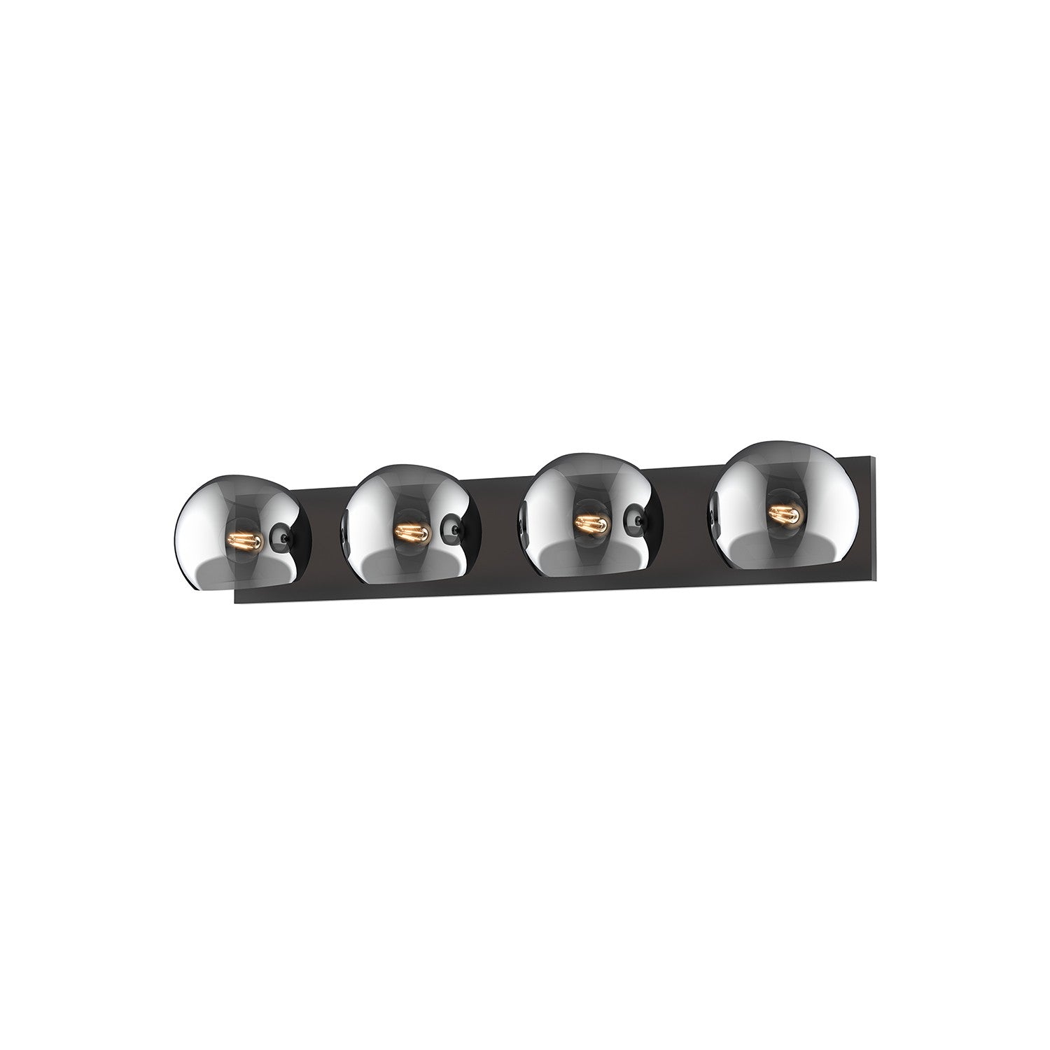 Alora - VL548431MBSM - Four Light Bathroom Fixtures - Willow - Matte Black/Smoked Solid Glass