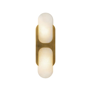 Alora - WV357214VBAR - Two Light Wall Vanity - Odin - Vintage Brass/Alabaster