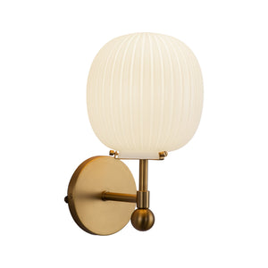 Alora - WV579107BGGR - One Light Vanity - Cherise - Brushed Gold/Glossy Ribbed Opal Glass