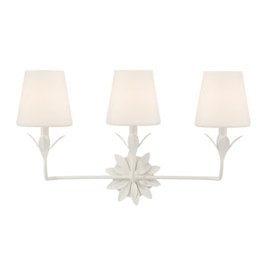 Crystorama - 573-OP-MT - Three Light Bath - Broche - Matte White