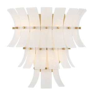 Crystorama - ABI-2002-AG-WH - Three Light Wall Sconce - Abigail - Aged Brass