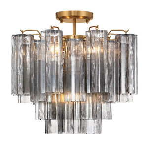 Crystorama - ADD-300-AG-SM_CEILING - Four Light Semi Flush Mount - Addis - Aged Brass