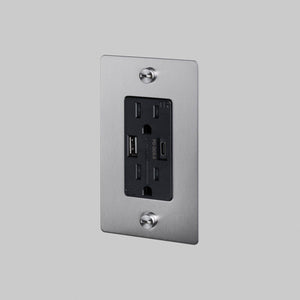 Buster + Punch - NSC-073814 - Duplex Outlet - Steel