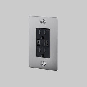 Buster + Punch - NSK-073412 - Duplex Outlet - Steel
