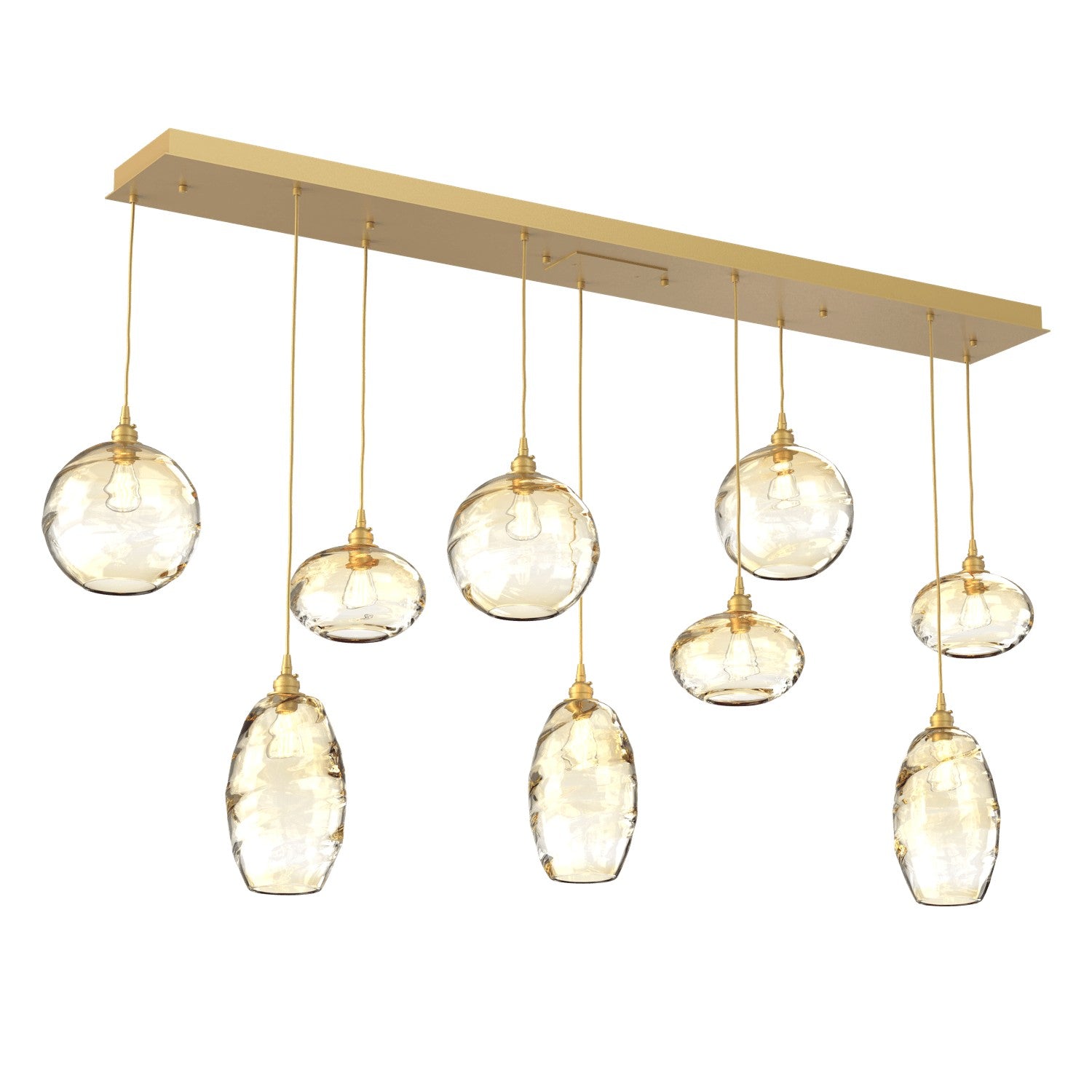Hammerton Studio - PLB0048-09-GB-OA-C01-E2 - Linear Pendant - Misto - Gilded Brass