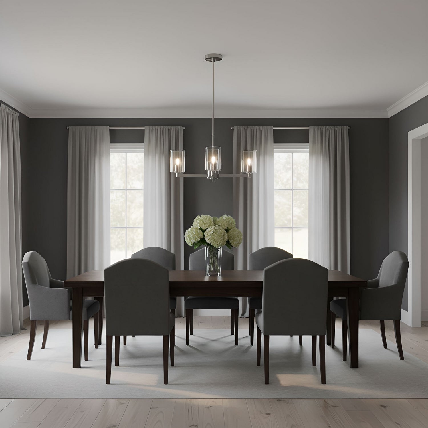 Visual Comfort Studio - 3164203C-962 - Three Light Chandelier - Fullton - Brushed Nickel