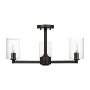Visual Comfort Studio - 7764203C-112 - Three Light Semi-Flush Mount - Fullton - Midnight Black