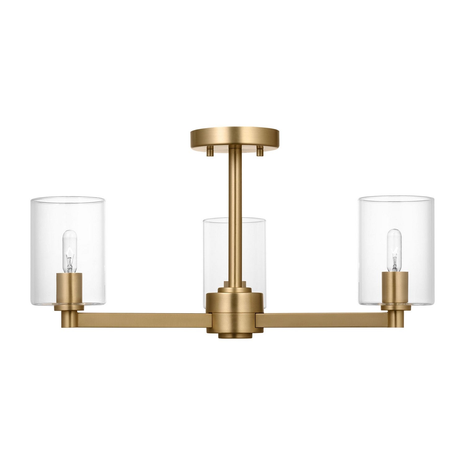 Visual Comfort Studio - 7764203C-848 - Three Light Semi-Flush Mount - Fullton - Satin Brass