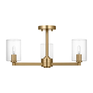 Visual Comfort Studio - 7764203C-848 - Three Light Semi-Flush Mount - Fullton - Satin Brass