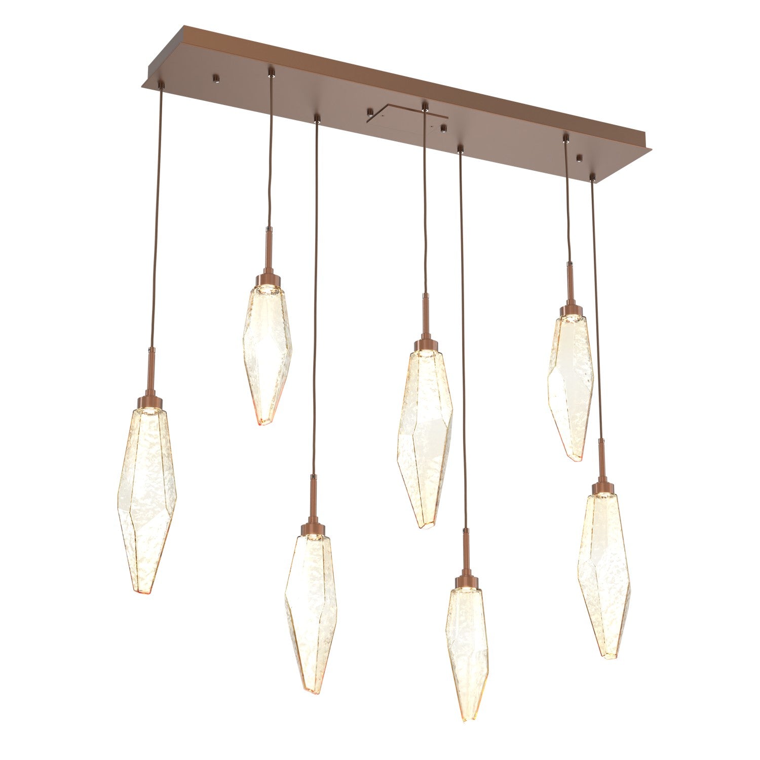Hammerton Studio - PLB0050-07-BB-CA-C01-L3 - LED Pendant - Rock Crystal - Burnished Bronze