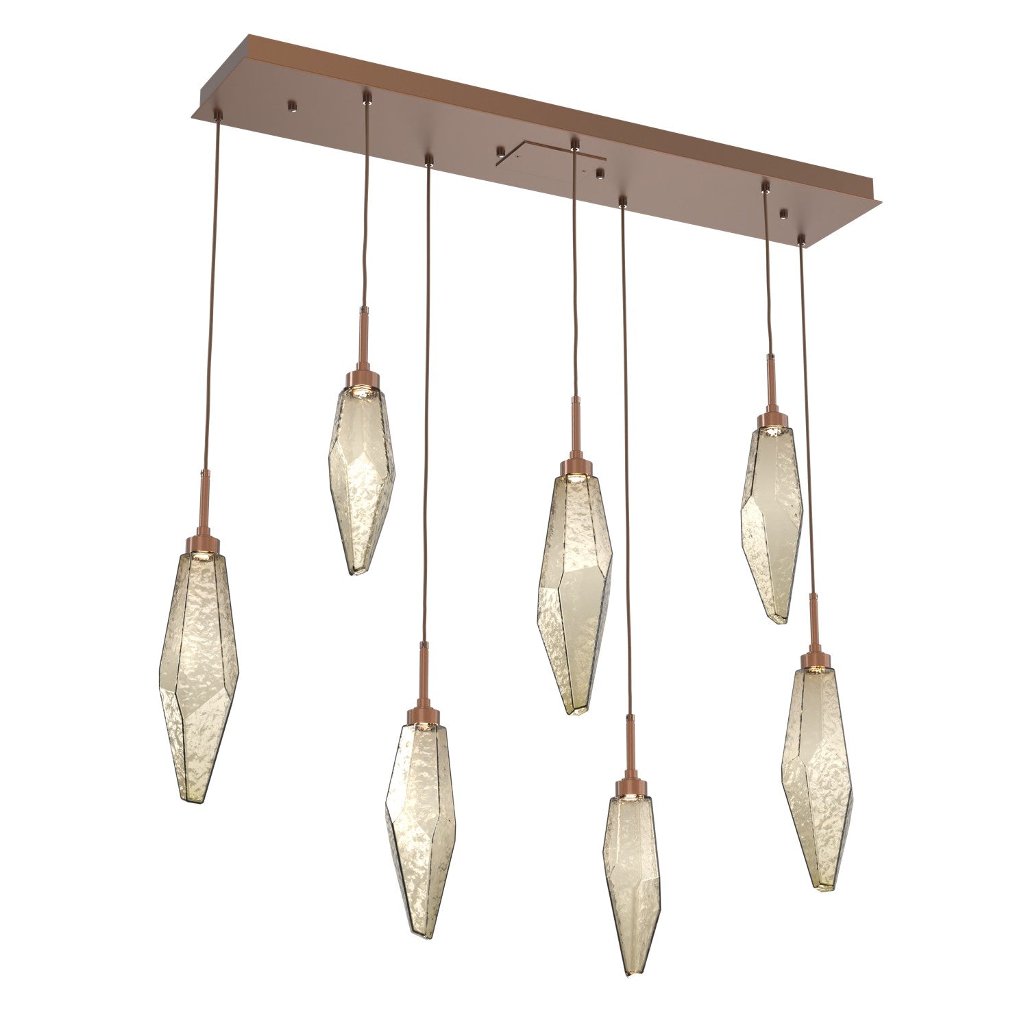 Hammerton Studio - PLB0050-07-BB-CB-C01-L3 - LED Pendant - Rock Crystal - Burnished Bronze
