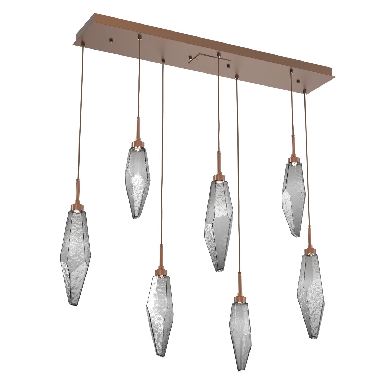 Hammerton Studio - PLB0050-07-BB-CS-C01-L3 - LED Pendant - Rock Crystal - Burnished Bronze